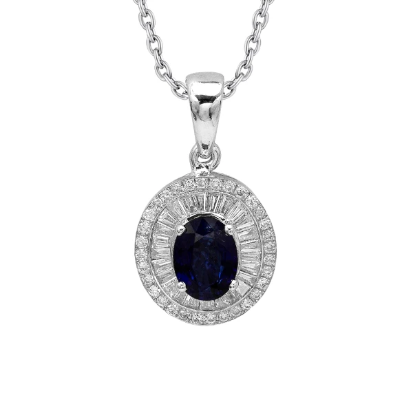 Diamant Saphir Baguette Kette