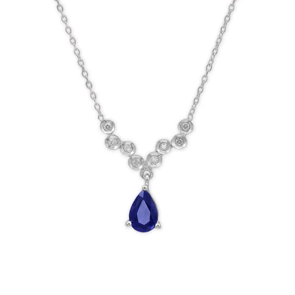 Tropfen Saphir Diamant Kette