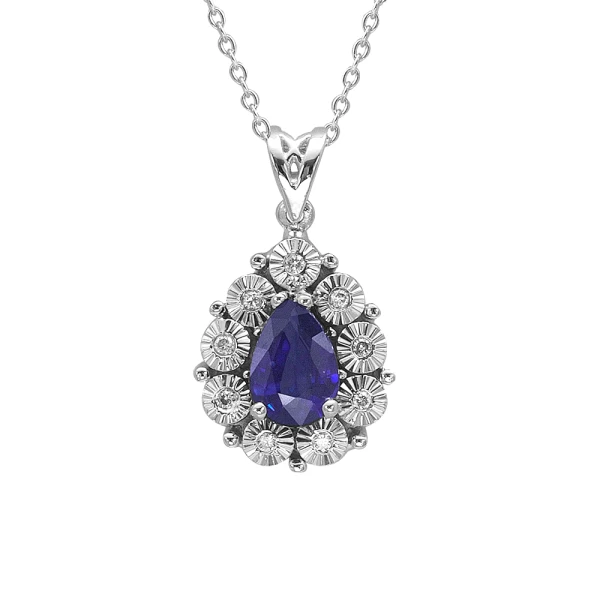 Tropfen Saphir Diamant Miracle Kette