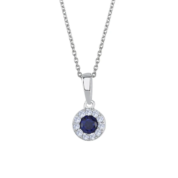 Diamant Saphir Halskette