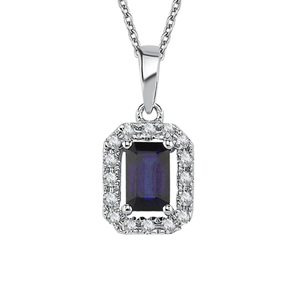 Diamant Saphir Kette