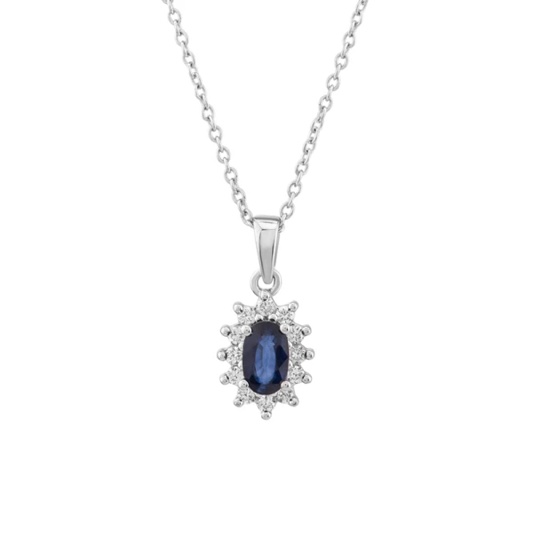 Diamant Saphir Halskette