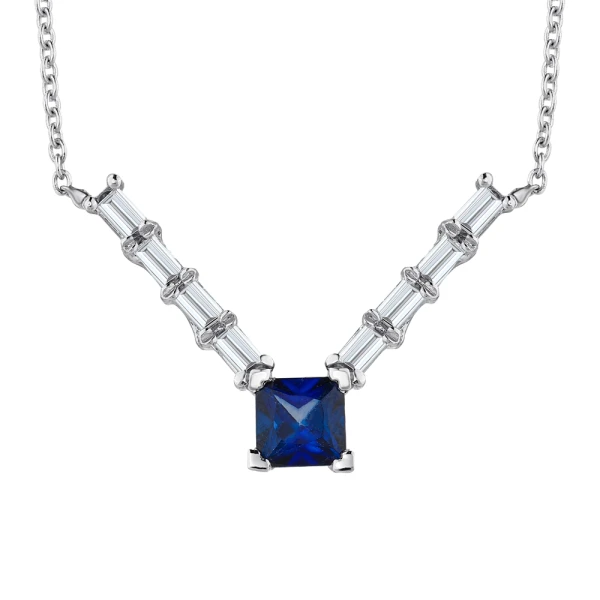 Diamant Saphir Halskette