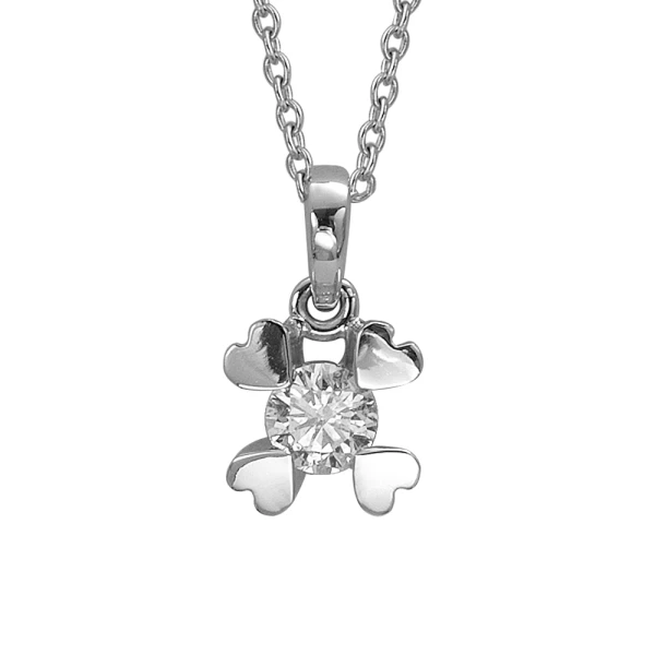 0,20 Karat Herz-Diamant-Solitärkette