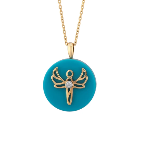 Diamant Türkis Engel Kette