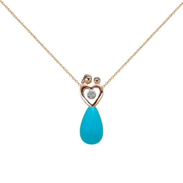 Diamant Türkis Mutter-Kind-Kette