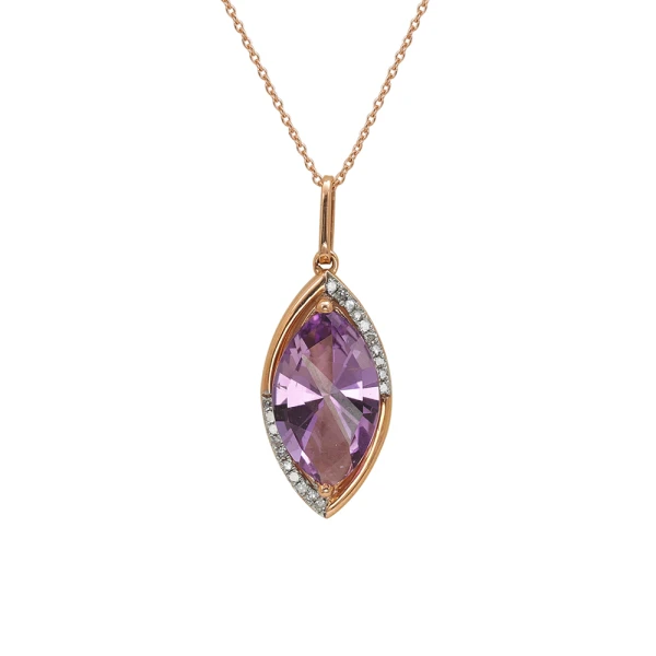 Marquise Amethyst Diamant Kette