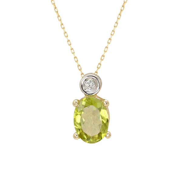 Diamant Peridot Kette