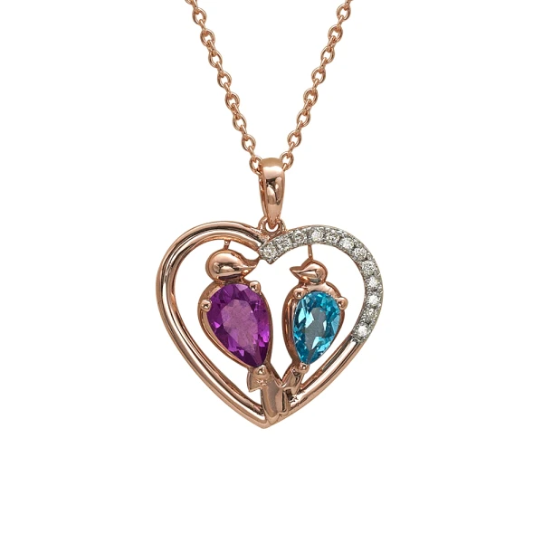 Diamant Kette mit bunten Steinen