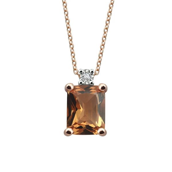 Zultanith Smaragd Schliff Diamant Kette