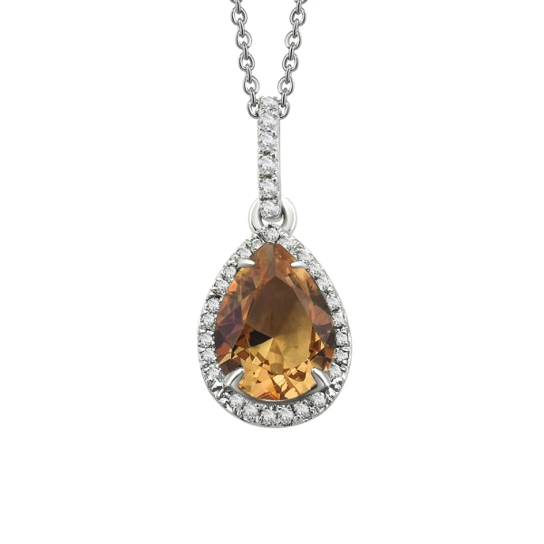 Zultanit (Diaspor) Tropfen Diamant Kette