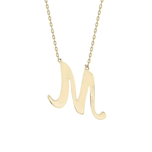 Gold M Buchstabe Halskette