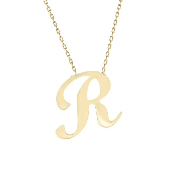 Gold R Buchstabe Halskette