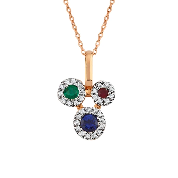 Diamant Bunte Steine Kette