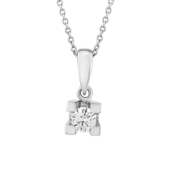 0,10 Karat Diamant Solitärring Kette