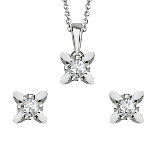 Diamant Miracle Halskette Ohrringe