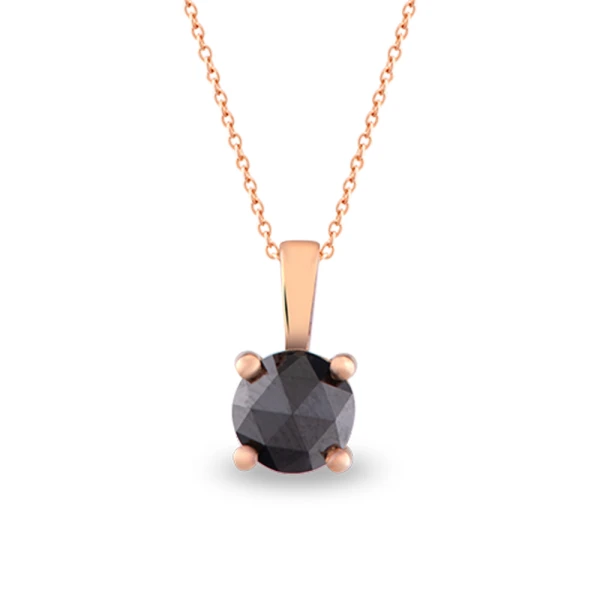 Schwarzer Diamant Solitärring Halskette