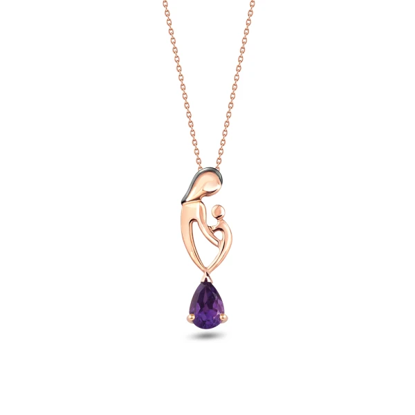 Amethyst Gold Mutter-Kind Kette