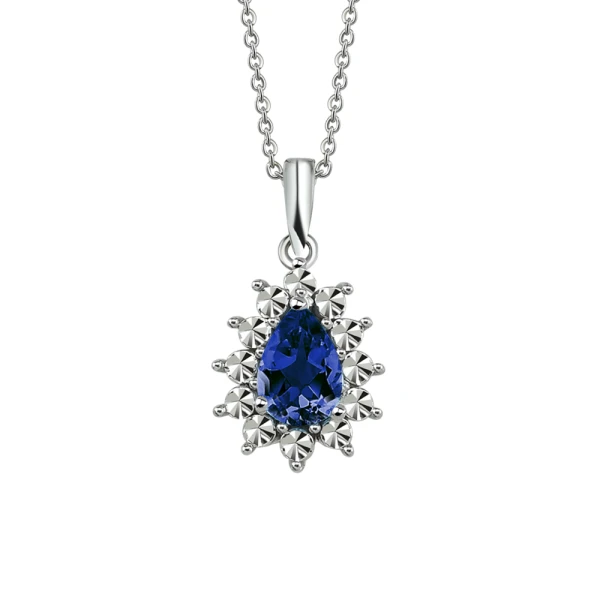Tropfen Saphir Gold Kette