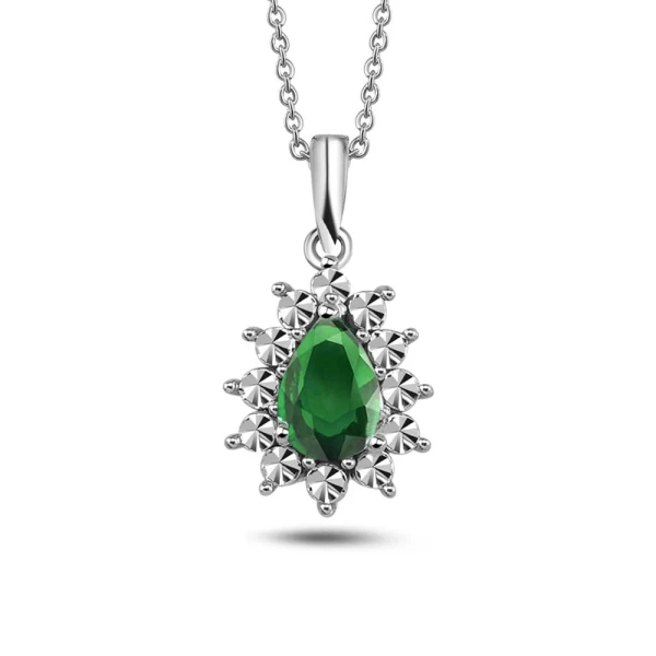 Tropfen Smaragd Gold Kette