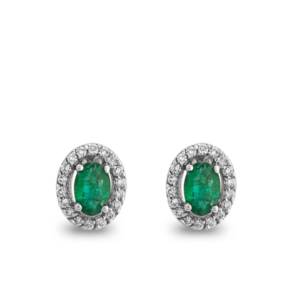 Diamant Ovaler Schliff Smaragd Ohrring