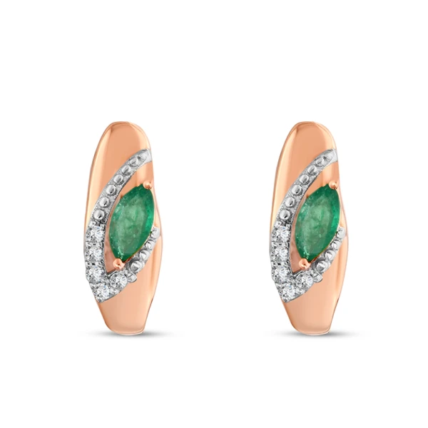 Diamant Ovaler Smaragd Ohrringe