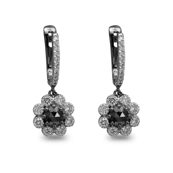 Mitternachtsblume Schwarzer Diamant-Ohrring