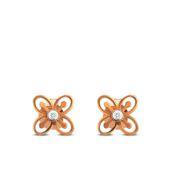 Diamant Lebenssymbol Ohrring (Bese Saka) Adinkra
