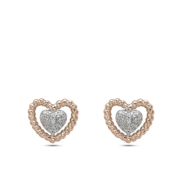 Herzförmige Diamant Fantasie Ohrringe