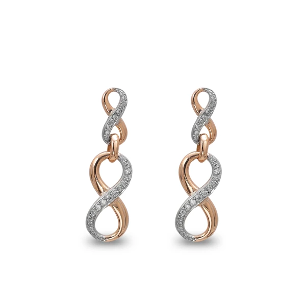 Diamant Unendlichkeit Gold Ohrring