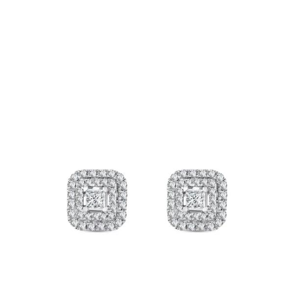 0,57 Karat Prinzessschliff-Diamantohrringe