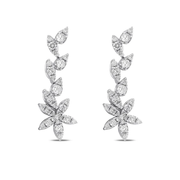 Blumen-Diamantohrringe