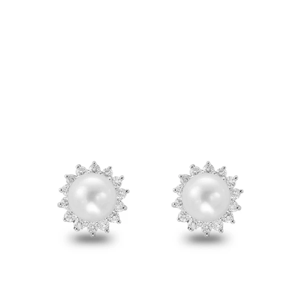 Diamant Anturage Perlen Ohrring