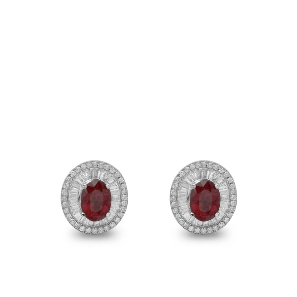 Baguette Diamant Rubin Anturaj Ohrring