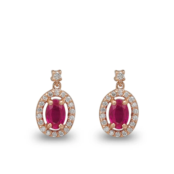 Rubin Diamant Ohrring