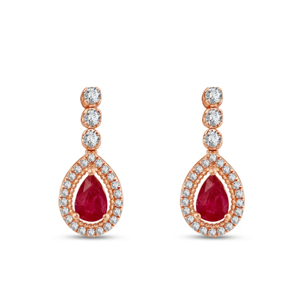 Diamant Rubin Ohrringe