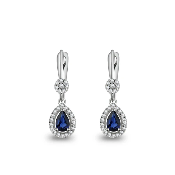 Diamant Tropfen Saphir Ohrring Purmerend