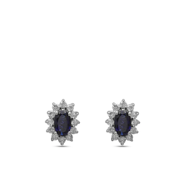 1,80 Karat Saphir-Diamant-Ohrringe
