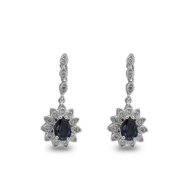 Diamant Saphir Tropfen Ohrring
