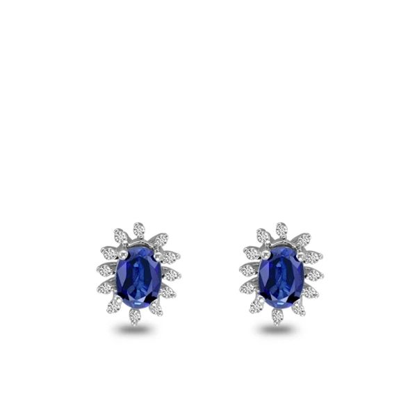 2,54 Karat Oval Saphir-Diamant-Ohrringe