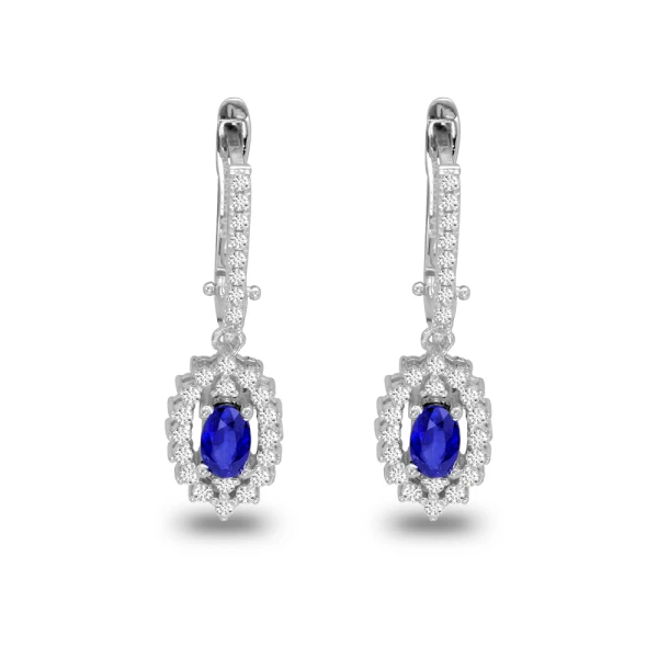 1,19 Karat Saphir-Diamant-Ohrringe