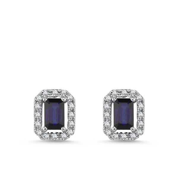 Diamant Saphir Ohrringe Ronse
