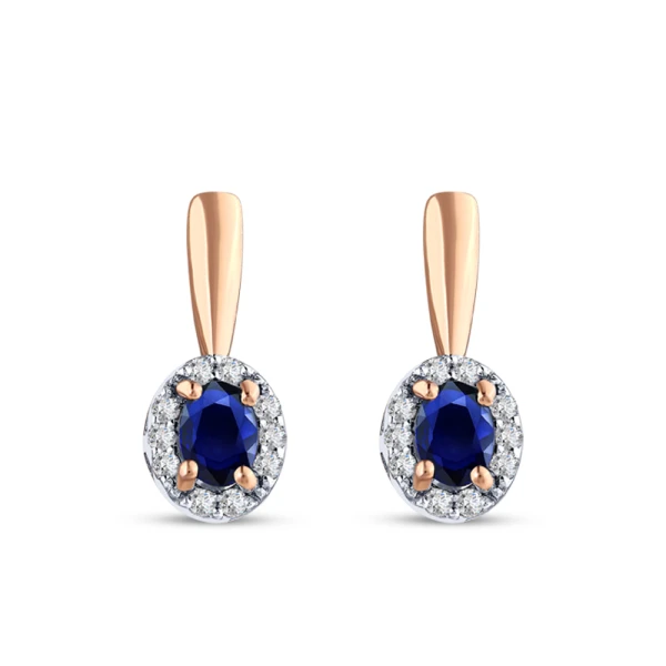 0,41 Karat Saphir-Diamant-Ohrringe