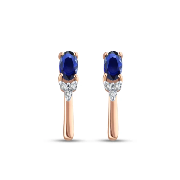 0,69 Karat Oval Saphir-Diamant-Ohrringe