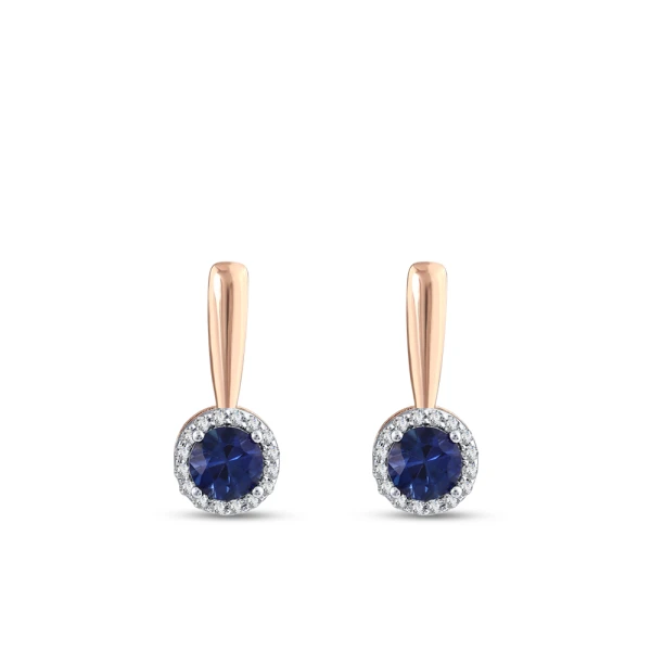 0,64 Karat Saphir-Diamant-Ohrringe