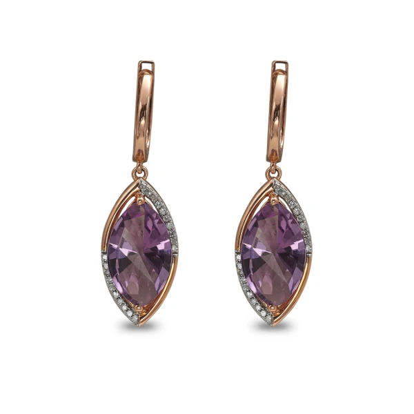 Marquise Amethyst Diamant Ohrring