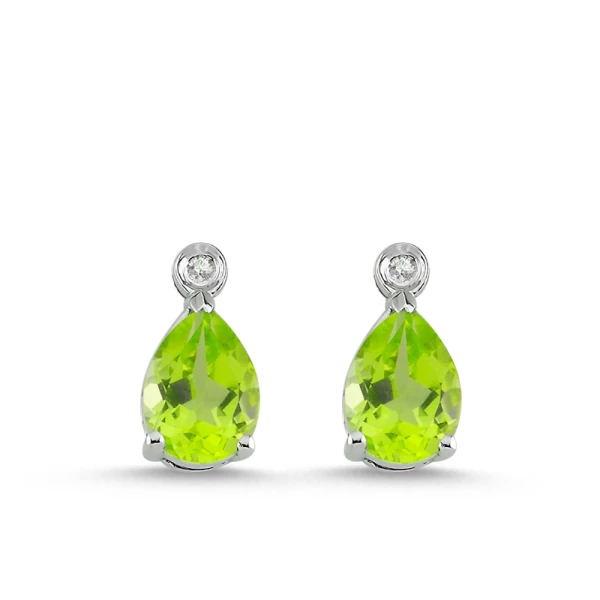 Tropfen Peridot Diamant Ohrring