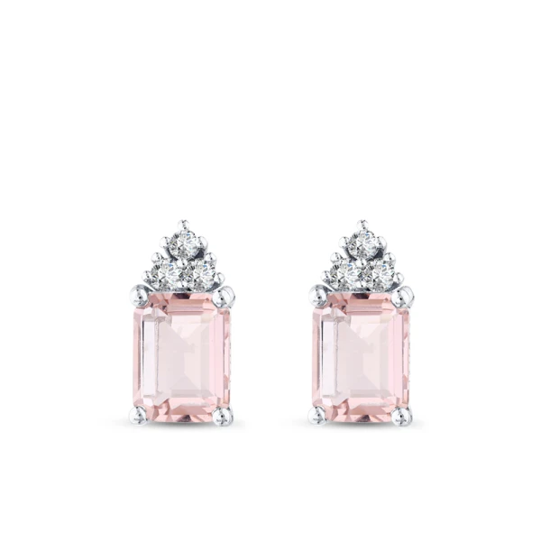 Morganit-Diamant-Ohrringe