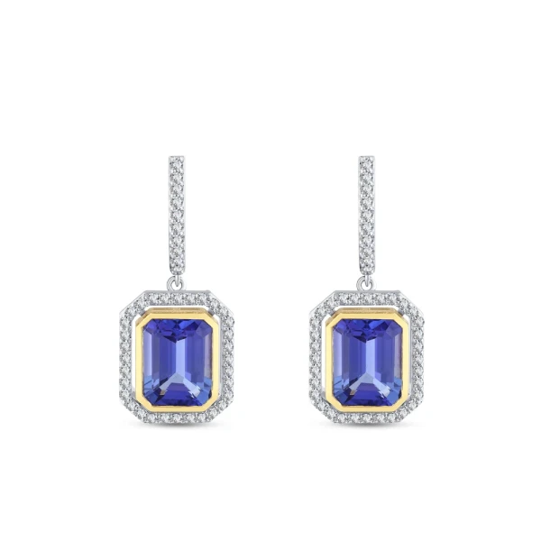 Tansanit Diamant Ohrringe