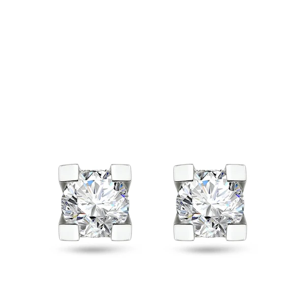0,60 Karat Diamant D-VS2 Solitär Ohrringe GIA Zertifikat
